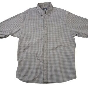 Brooks Brothers 346 Shirt Mens XL Black Plaid Checkered Long Sleeve Cotton Shirt